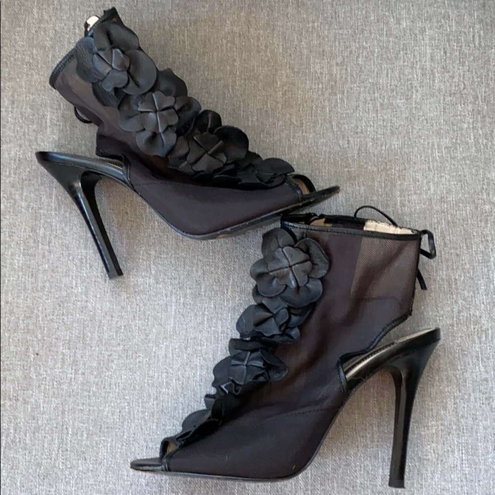 Boutique 9 stiletto booties with leather petals
